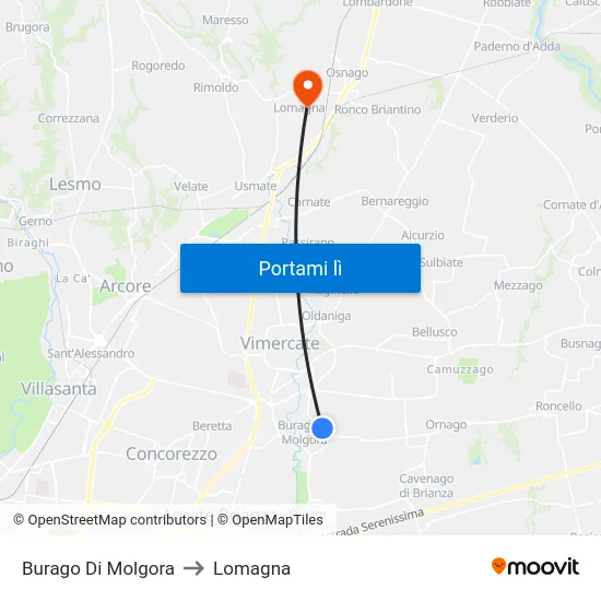 Burago Di Molgora to Lomagna map