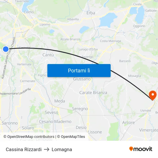 Cassina Rizzardi to Lomagna map