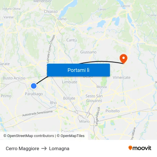 Cerro Maggiore to Lomagna map