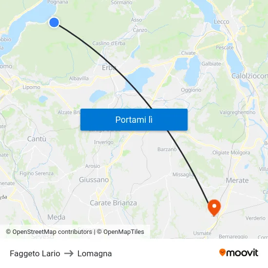 Faggeto Lario to Lomagna map