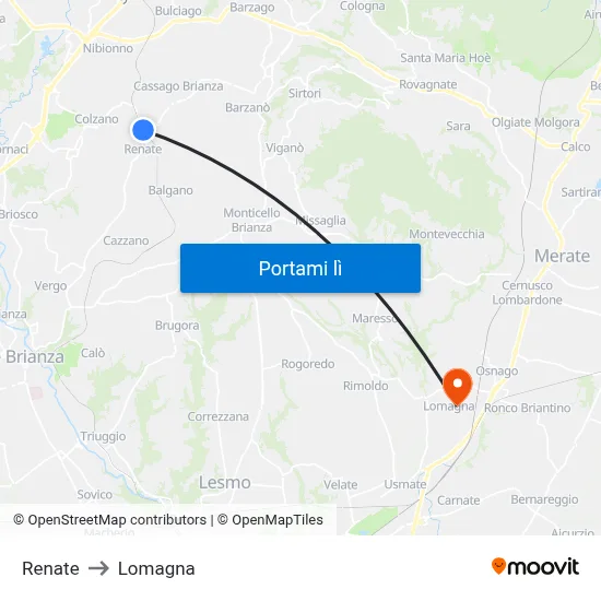 Renate to Lomagna map