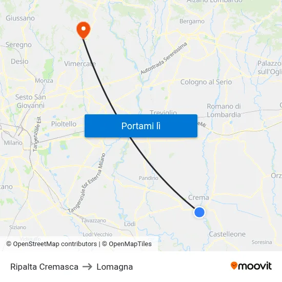 Ripalta Cremasca to Lomagna map
