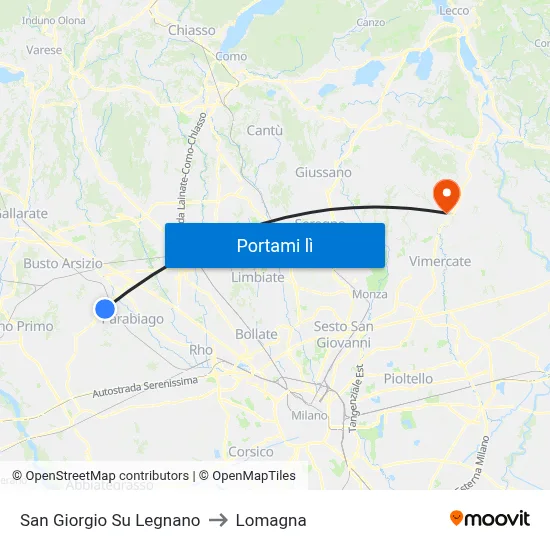 San Giorgio Su Legnano to Lomagna map