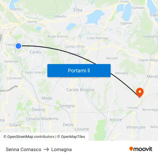 Senna Comasco to Lomagna map
