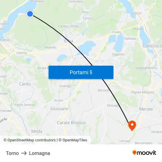 Torno to Lomagna map