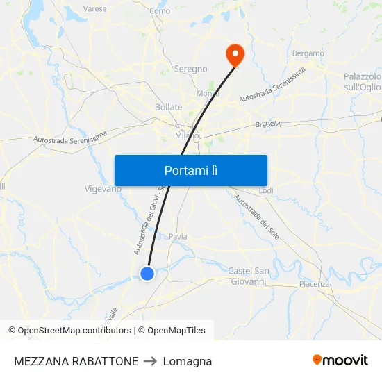 MEZZANA RABATTONE to Lomagna map