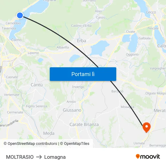 MOLTRASIO to Lomagna map