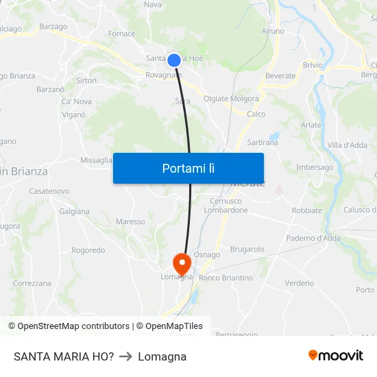 SANTA MARIA HO? to Lomagna map