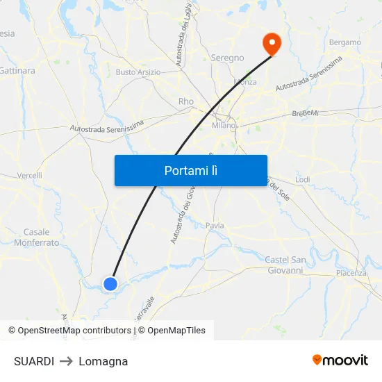 SUARDI to Lomagna map