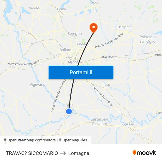 TRAVAC? SICCOMARIO to Lomagna map