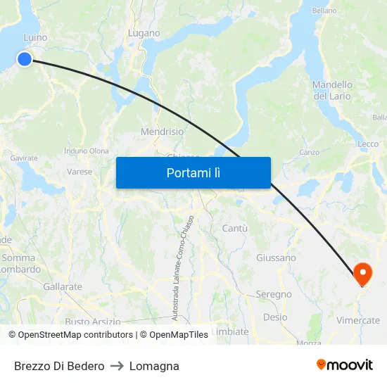 Brezzo Di Bedero to Lomagna map