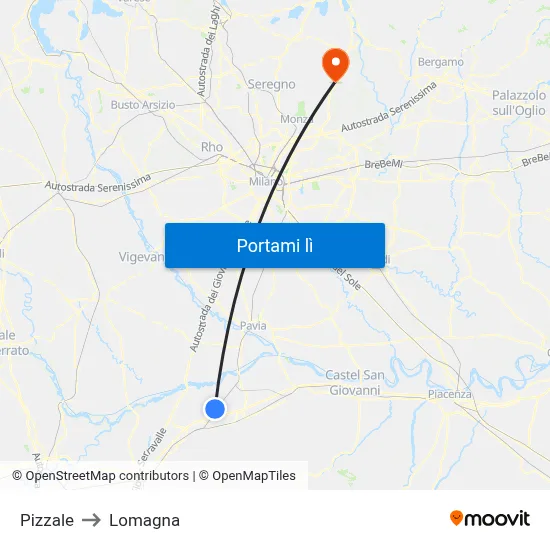 Pizzale to Lomagna map