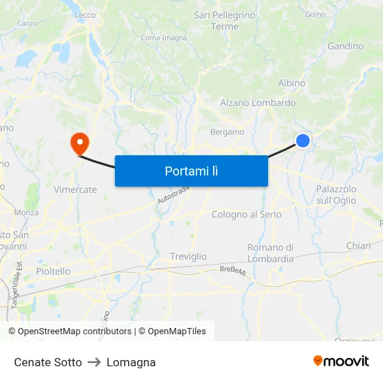 Cenate Sotto to Lomagna map
