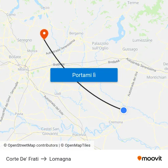 Corte De' Frati to Lomagna map