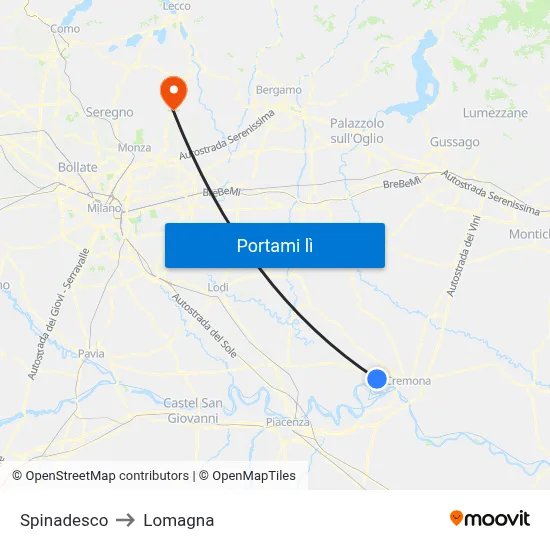 Spinadesco to Lomagna map