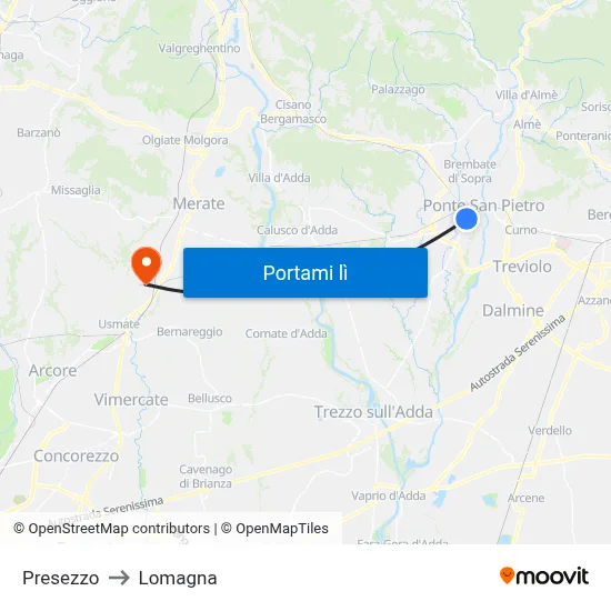 Presezzo to Lomagna map