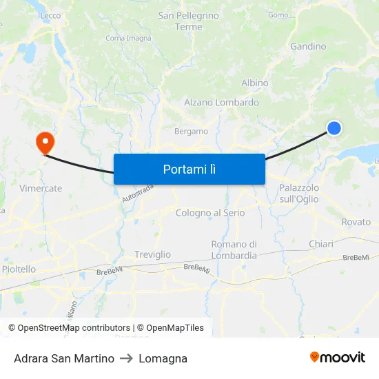 Adrara San Martino to Lomagna map