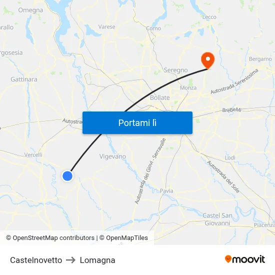 Castelnovetto to Lomagna map