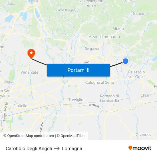 Carobbio Degli Angeli to Lomagna map