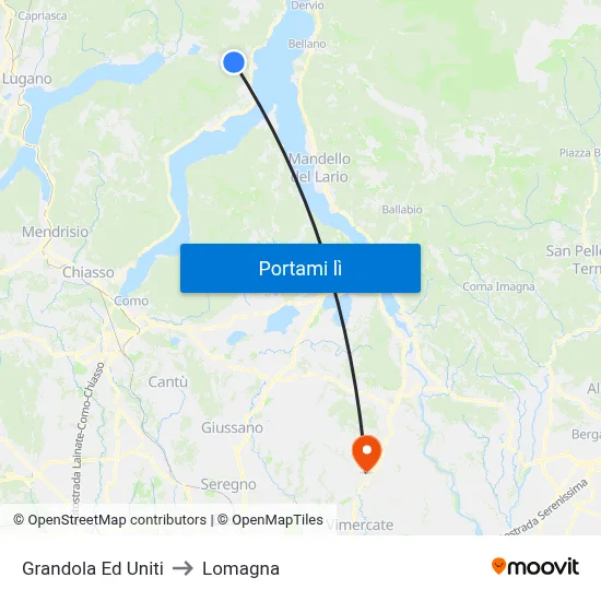 Grandola Ed Uniti to Lomagna map