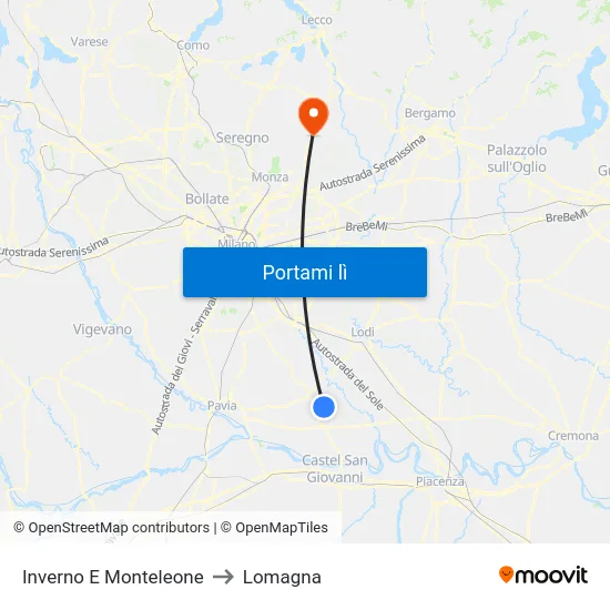 Inverno E Monteleone to Lomagna map