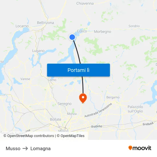 Musso to Lomagna map
