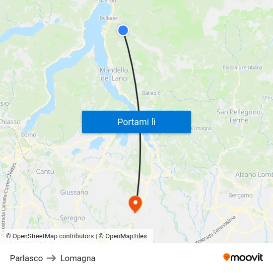 Parlasco to Lomagna map