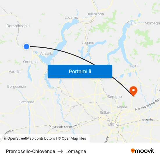 Premosello-Chiovenda to Lomagna map