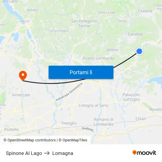 Spinone Al Lago to Lomagna map