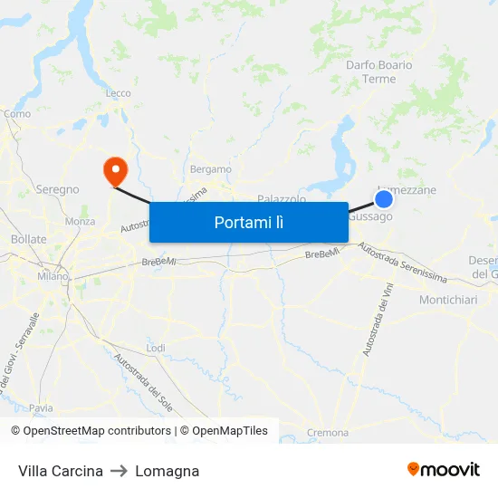 Villa Carcina to Lomagna map