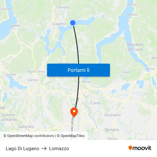 Lago Di Lugano to Lomazzo map
