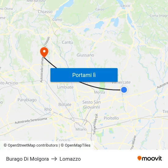 Burago Di Molgora to Lomazzo map