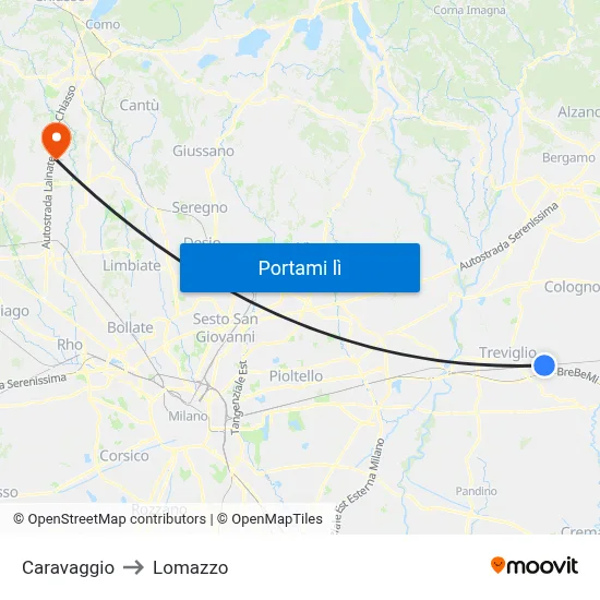 Caravaggio to Lomazzo map