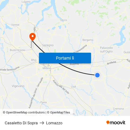 Casaletto Di Sopra to Lomazzo map