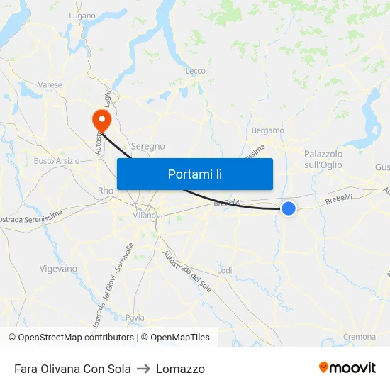 Fara Olivana Con Sola to Lomazzo map