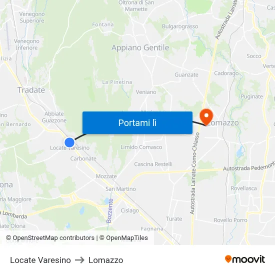Locate Varesino to Lomazzo map
