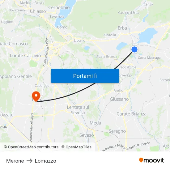 Merone to Lomazzo map