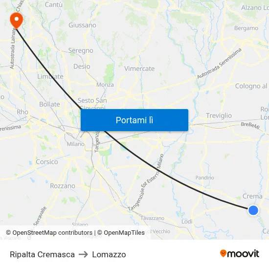 Ripalta Cremasca to Lomazzo map