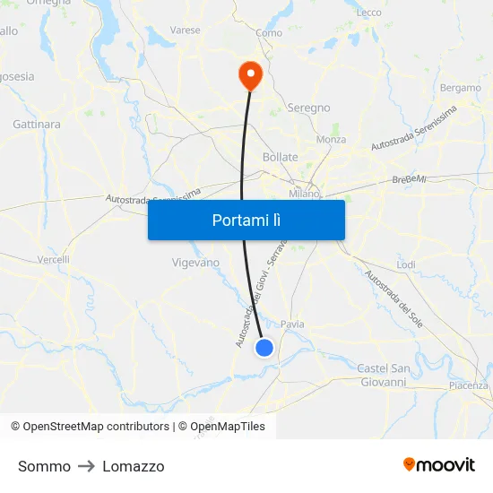 Sommo to Lomazzo map