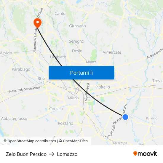 Zelo Buon Persico to Lomazzo map