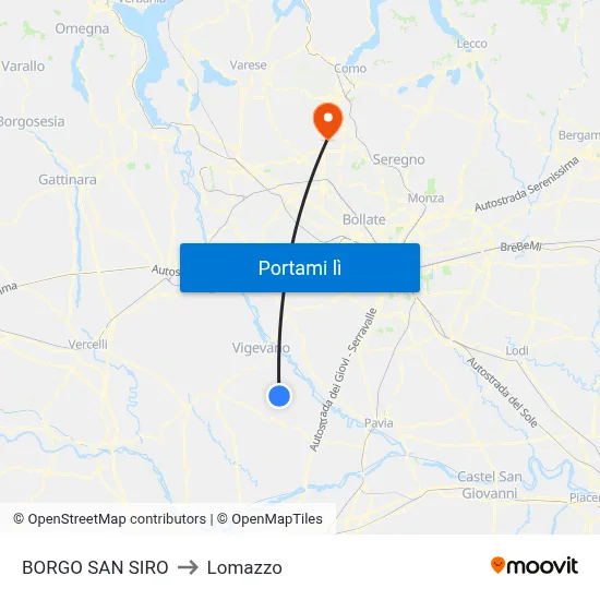 BORGO SAN SIRO to Lomazzo map