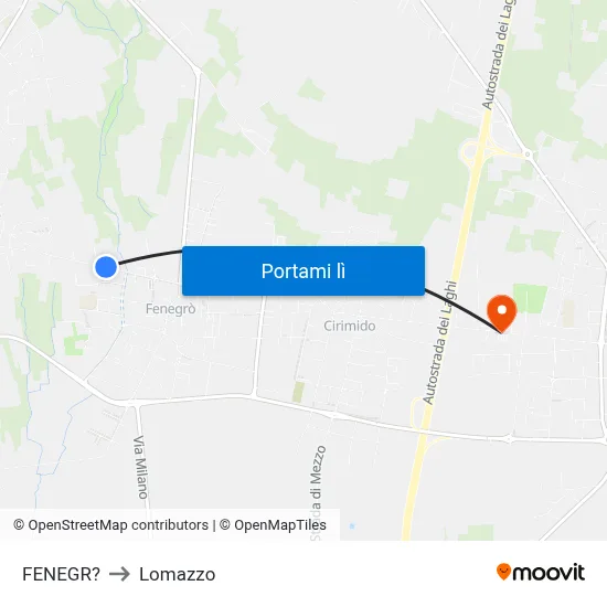 FENEGR? to Lomazzo map