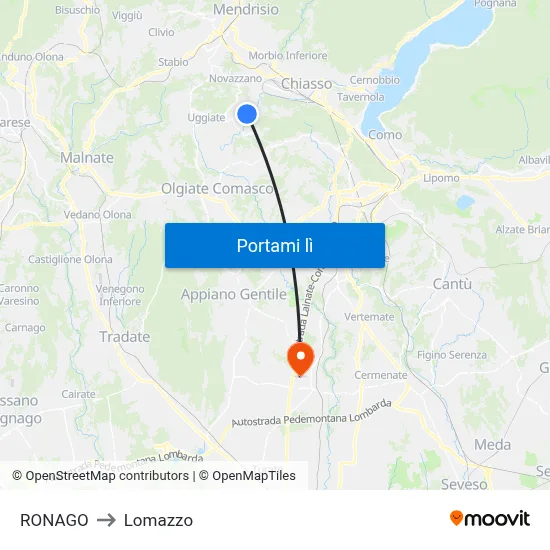 RONAGO to Lomazzo map