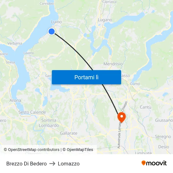 Brezzo Di Bedero to Lomazzo map