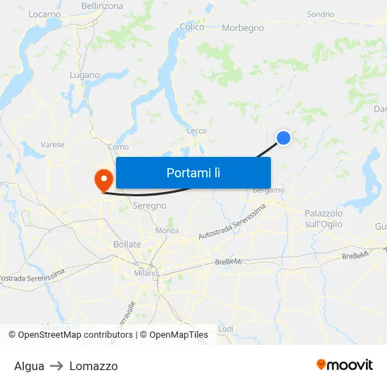 Algua to Lomazzo map