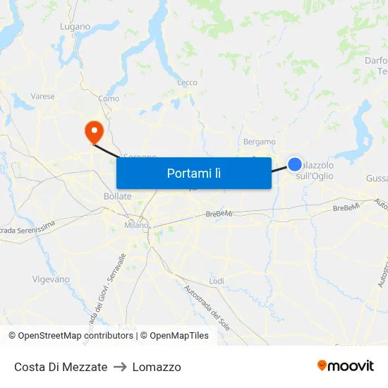 Costa Di Mezzate to Lomazzo map