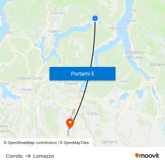 Corrido to Lomazzo map