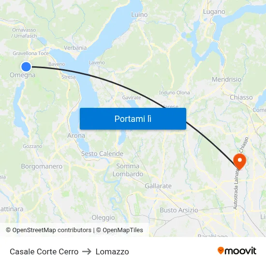 Casale Corte Cerro to Lomazzo map