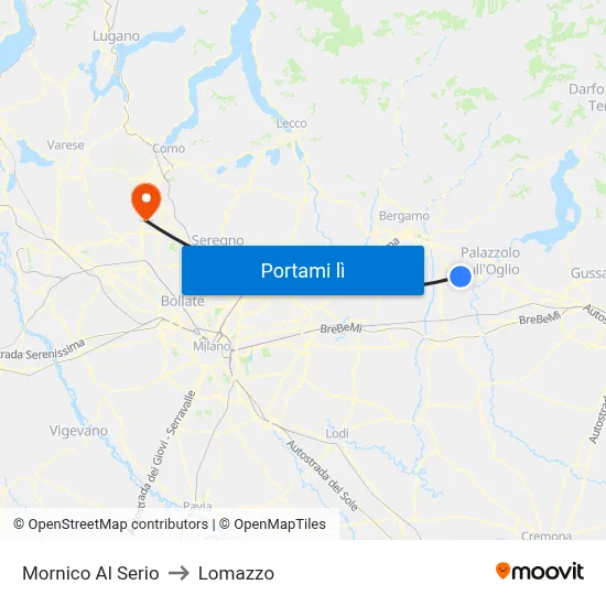 Mornico Al Serio to Lomazzo map