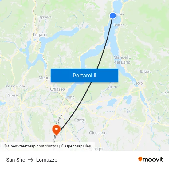 San Siro to Lomazzo map